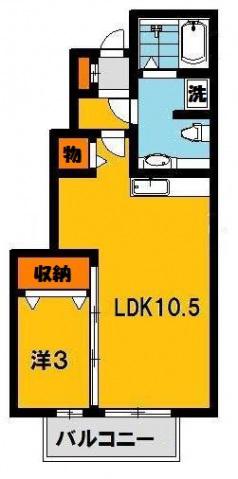 リベルテC棟(1LDK/1階)の間取り写真