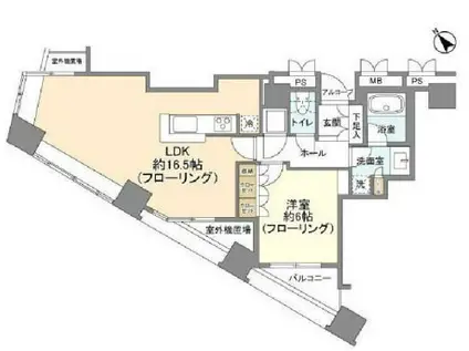 新宿アインスタワー(1LDK/16階)の間取り写真