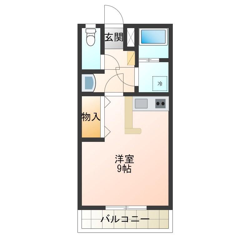 KYコーポ(1K/1階)の間取り写真