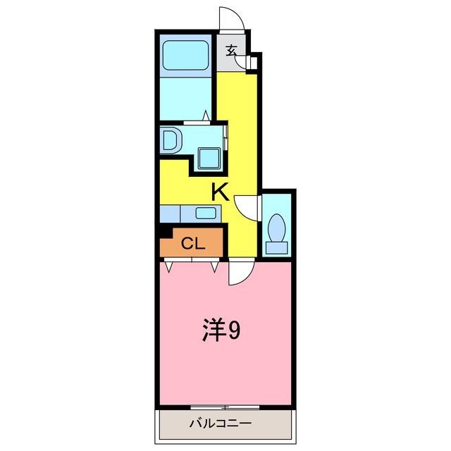 アンプルール リーブル HUGEL I(1K/1階)の間取り写真