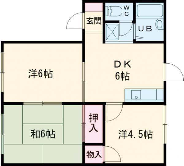 ブランニュー太子(3DK/1階)の間取り写真