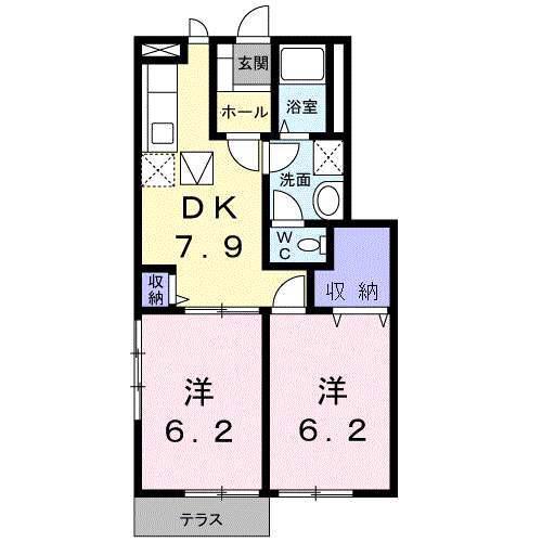 サンセール神前(2DK/1階)の間取り写真