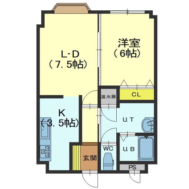 カーサフィオーレ(1LDK/1階)の間取り写真
