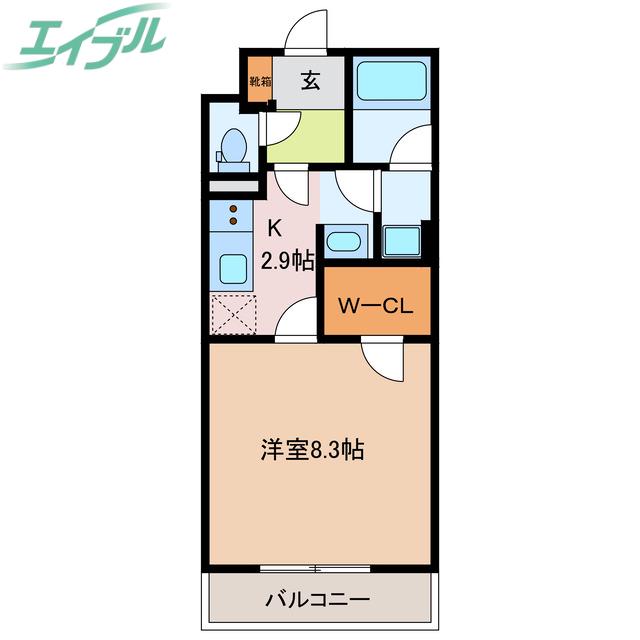 AQLA(1K/2階)の間取り写真