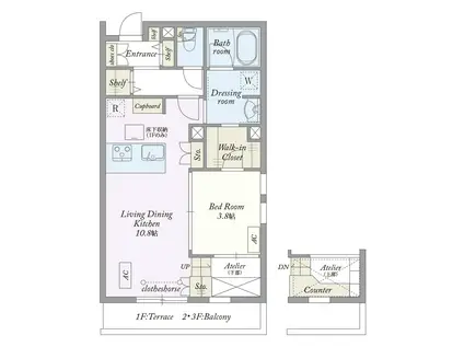 MY STYLE VINTAGE 駒沢公園(1LDK/3階)の間取り写真