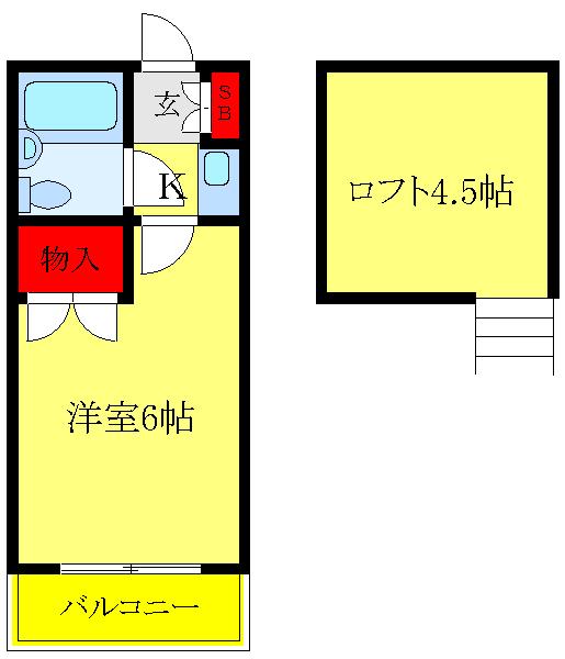 リンリン(1K/1階)の間取り写真