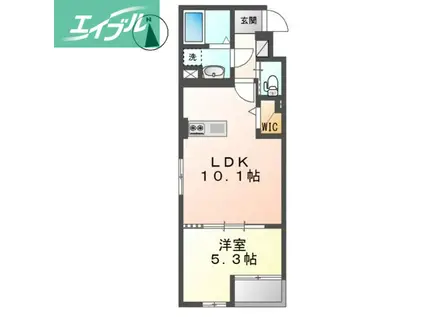 RKマンション(1LDK/5階)の間取り写真