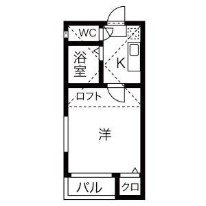 クレードル中村公園(1SK/1階)の間取り写真
