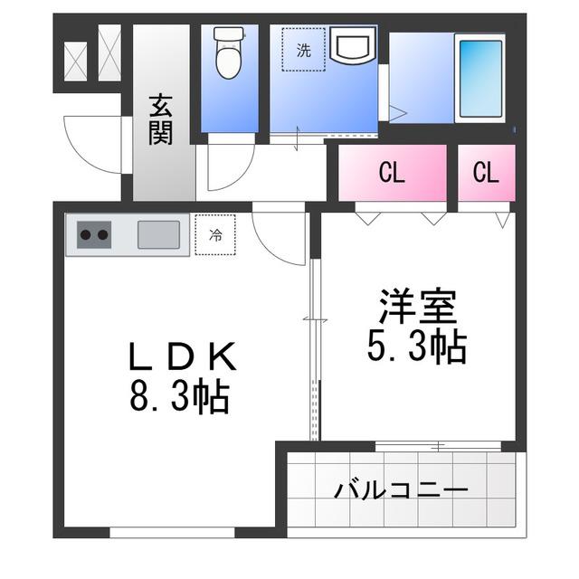 フジパレス岸和田下松II番館(1LDK/2階)の間取り写真