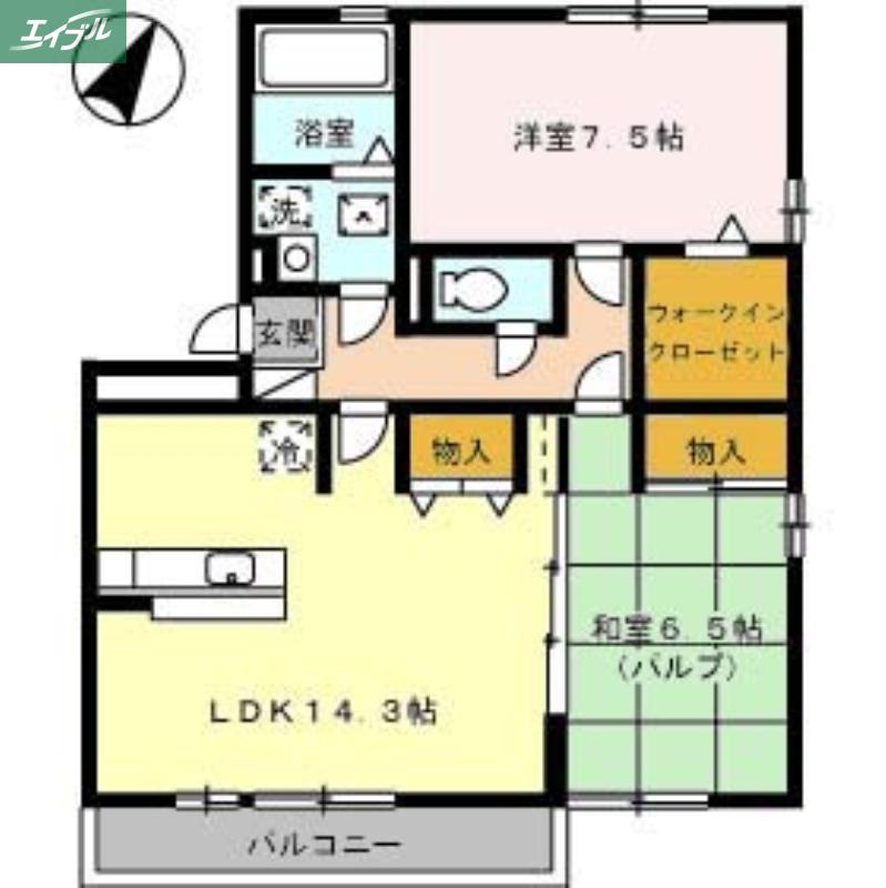 スプランドール(2LDK/2階)の間取り写真