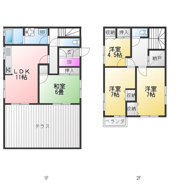 メゾネット西荻A(4SLDK/1階)の間取り写真