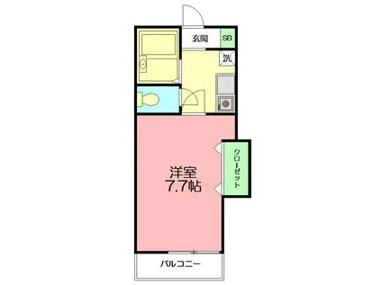 パレス華(1K/1階)の間取り写真