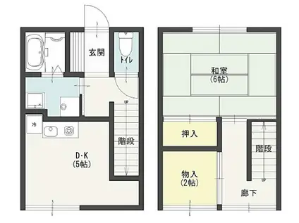 KK70(1SDK/1階)の間取り写真