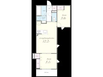 キルシュ元町(2LDK/2階)の間取り写真