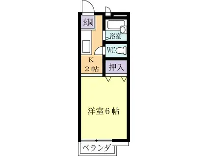 フローラル千代田(1K/1階)の間取り写真