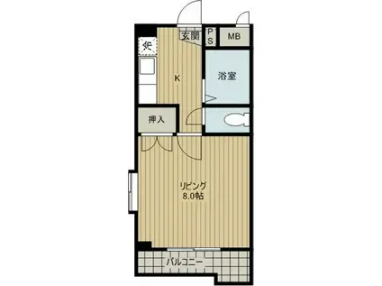 ドリーム川名(1K/1階)の間取り写真