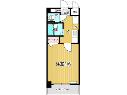 セ・ラ・ヴィ(1K/4階)の間取り写真