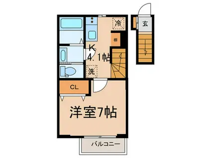 メゾンことはな(1K/2階)の間取り写真