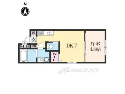 パークス京都東山(1DK/2階)の間取り写真