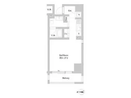 ミリアレジデンス北新宿(ワンルーム/7階)の間取り写真