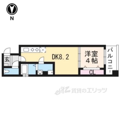 アイカーサ麩屋町(1LDK/3階)の間取り写真