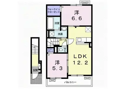 ヴィラージュ・キナ(2LDK/2階)の間取り写真