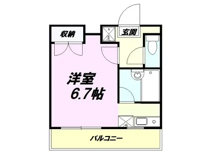 ウィン高尾(ワンルーム/2階)の間取り写真