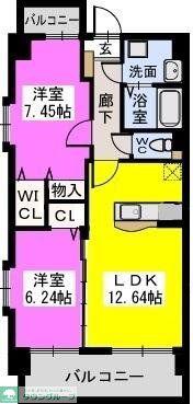 コゥジィーコート駅前通(2LDK/3階)の間取り写真