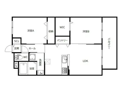 MITTE(2LDK/1階)の間取り写真