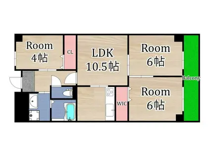 メゾン・ド・ヴィオレット(3LDK/7階)の間取り写真