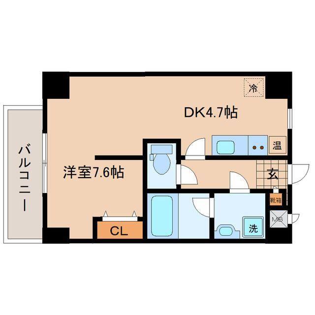 ソレアード小松島III(1DK/3階)の間取り写真