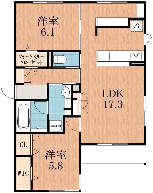 LA COEUR北島(2LDK/3階)の間取り写真