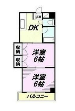 エリートビル(2DK/2階)の間取り写真