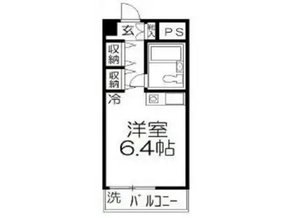 大雅堂マンション(ワンルーム/6階)の間取り写真