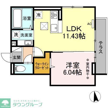 ラヴィエルジュ(1LDK/1階)の間取り写真