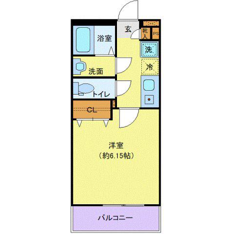 ブランミュール横浜鶴見III(1K/3階)の間取り写真