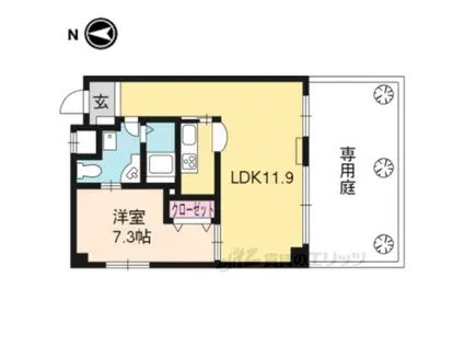 ルーミネス芦谷三番館(1LDK/1階)の間取り写真