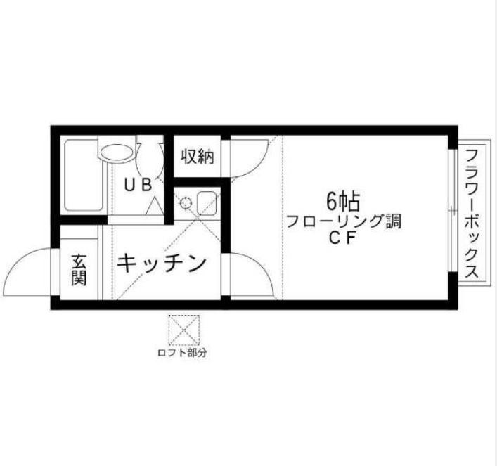 キャッスルつきみ野A(1K/2階)の間取り写真