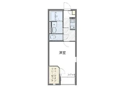 クレストタウンE(1K/1階)の間取り写真