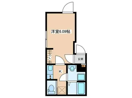 LIBERTE堀切(1K/3階)の間取り写真