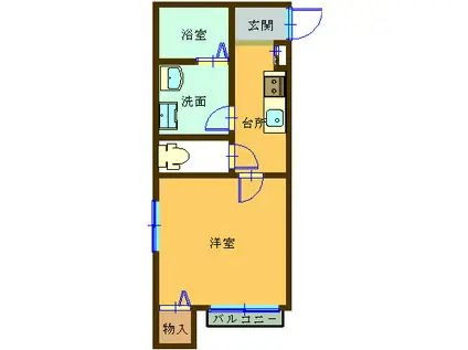 クオンタムコート(1K/2階)の間取り写真