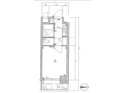 ダイナコート天神アベニュー(1K/6階)の間取り写真