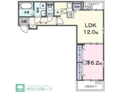 ヒカルサ大宮三橋(1LDK/2階)の間取り写真