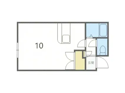 マンションイーグル(1K/2階)の間取り写真