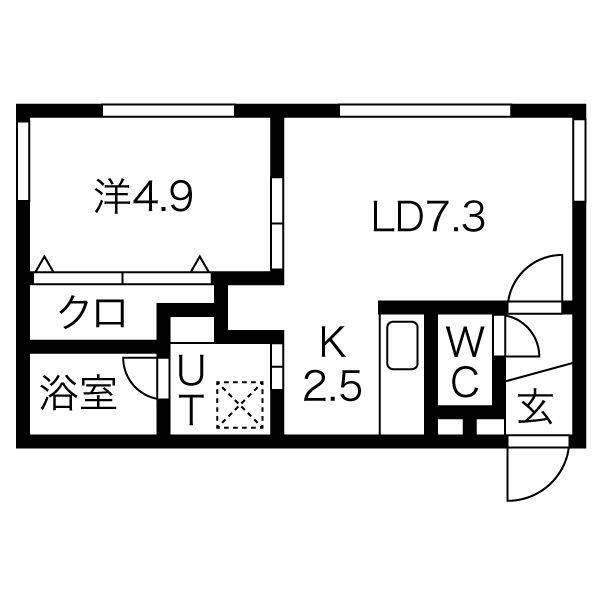 LANGRES HASSAMU(1LDK/3階)の間取り写真