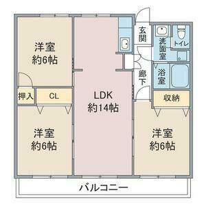 エラン平針(3LDK/10階)の間取り写真