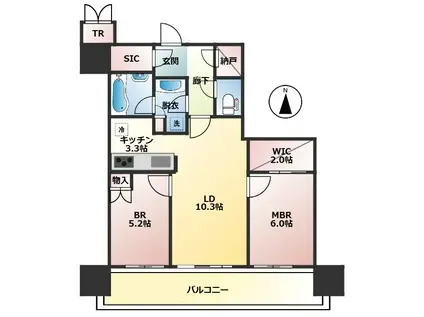 杜の街グレース 岡山ザ・タワー(2LDK/19階)の間取り写真