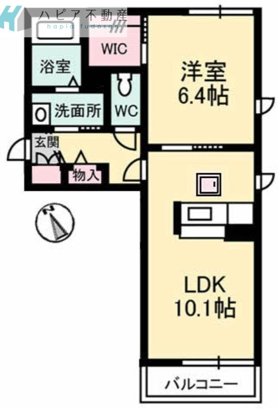 クオーレ光I(1LDK/1階)の間取り写真