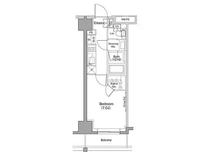 ザ・パークハビオ木場(1K/5階)の間取り写真
