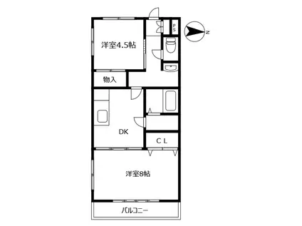 HAMAMOTOビル(2DK/3階)の間取り写真